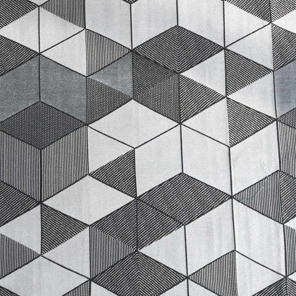 Jacquard blanc et noir à motif cube 3D