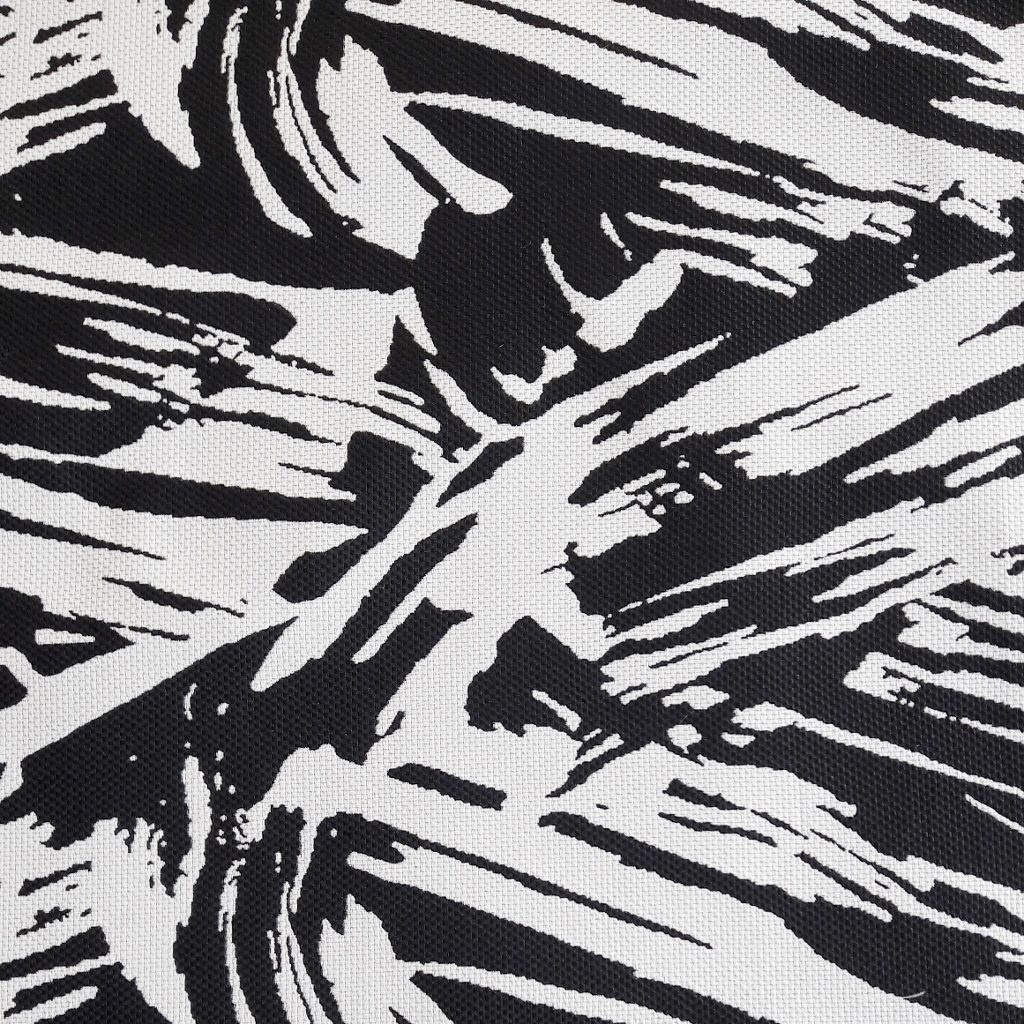 Toile de coton noire et blanc motif peintures