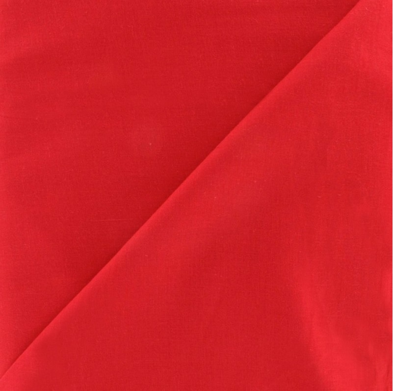 Voile de coton uni rouge